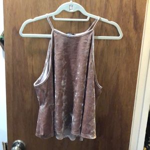 Gold shimmery tank with open shoulders
